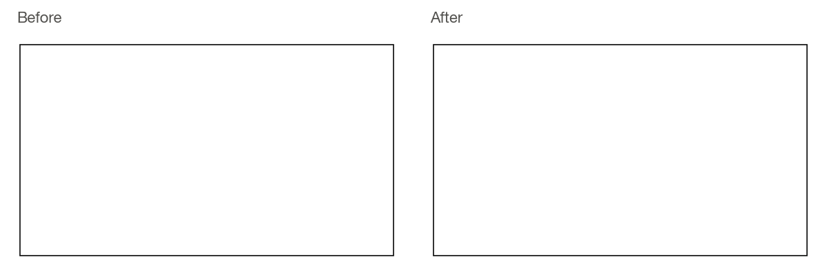 Animation of the same 4K frame cut into tiles, before and after. Before, the tiles overlap widely, so much of the frame is denoised twice; after, the overlaps are thin.